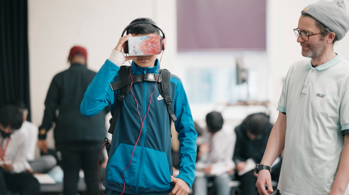 Young person taking part in VR Dance project
